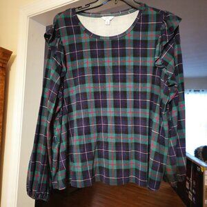 Crown & Ivy plaid blouse